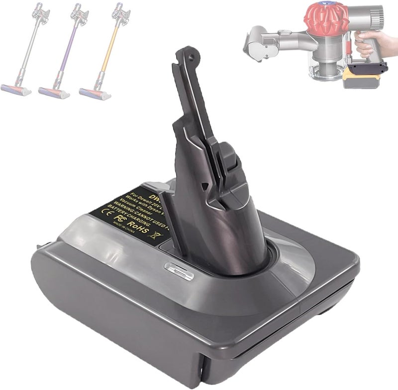 ASUNT New Version V8 V7 Battery Adapter for DeWalt 20V Lithium Battery Convert to Replace for Dyson V8 V7 Battery, Work for Dyson V8/7 Series Vacuum Cleaners V8/7 Animal V8/7 Absolute V8/7 Motorhead - Image 1